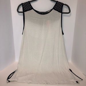 NWT LOFT Navy & White Tank